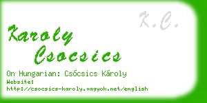 karoly csocsics business card