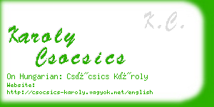 karoly csocsics business card